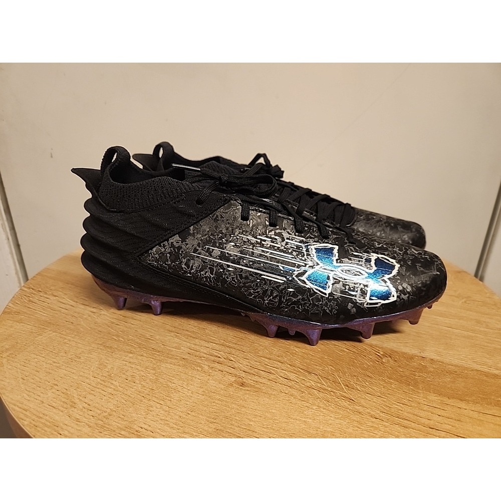 Under Armour Blur Smoke Suede‎ 2.0 MC Football Cleats Men 7.5 #3027978-001 Black